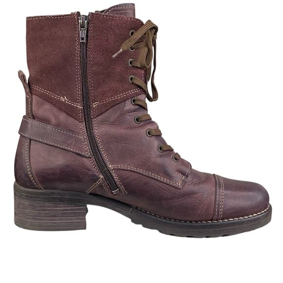 Taos Women’s Crave Wine Red Leather Lace Up Ankle Boot Size 41 US 10/10.5 - Picture 4 of 10